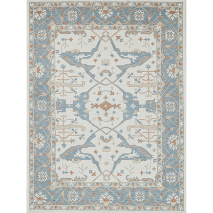 Claremont Oushak 6794 Rug by Exquisite Rugs in ivory, light blue. Made from new zealand wool in a unique style.