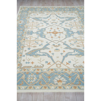 Claremont Oushak 6794 Rug by Exquisite Rugs in ivory, light blue. Made from new zealand wool in a unique style.