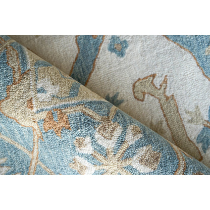 Claremont Oushak 6794 Rug by Exquisite Rugs in ivory, light blue. Made from new zealand wool in a unique style.