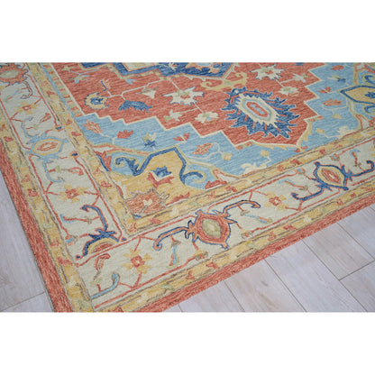 Richmond Serapi Area Rug by Exquisite Rugs in beige, red. Made from new zealand wool in a unique style.