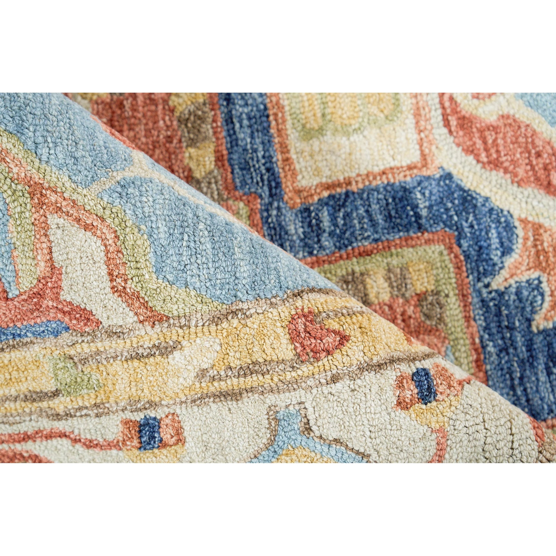 Richmond Serapi Area Rug by Exquisite Rugs in beige, red. Made from new zealand wool in a unique style.
