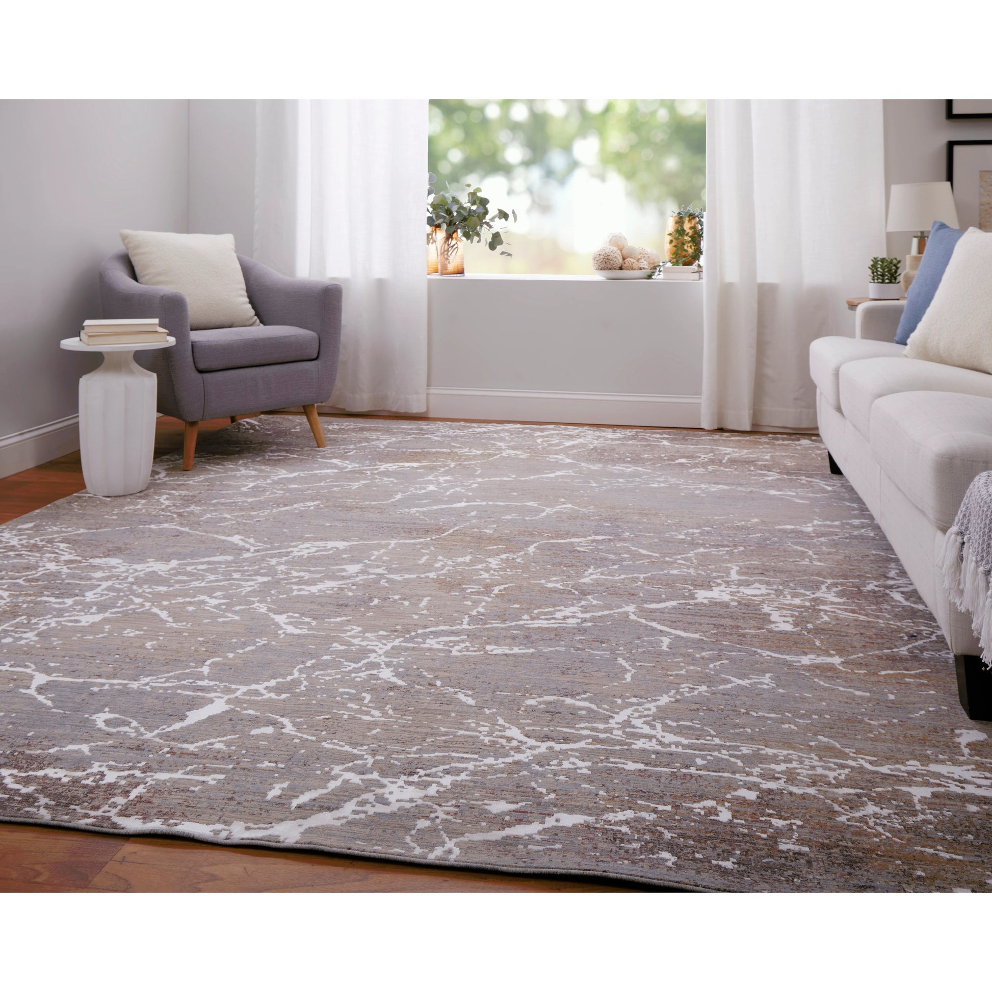 Pryor Rug - 39NHF by Feizy in taupe, brown, white. Made from polyester, viscose in a unique style.
