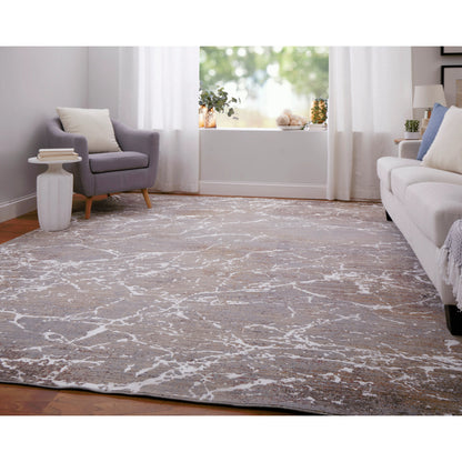 Pryor Rug - 39NHF by Feizy in taupe, brown, white. Made from polyester, viscose in a unique style.