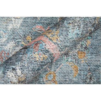 Percy Transitional Rug - 39AFF by Feizy in blue, gray, orange. Made from polyester in a unique style.
