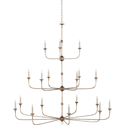 Nottaway Grande Chandelier by Currey and Company. Made from wrought iron in a traditional style.