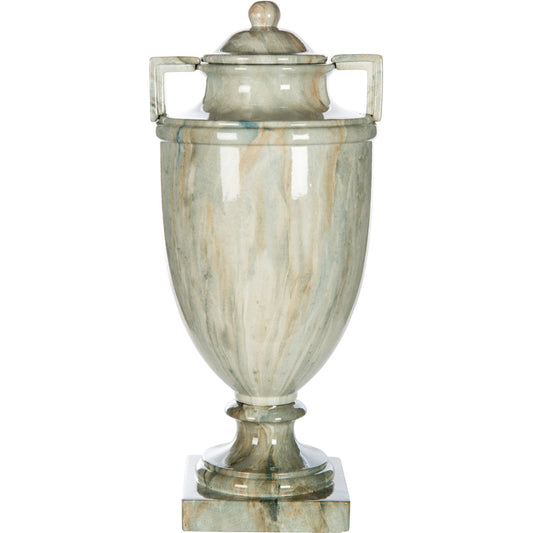 Marble Temple Jar by Bradburn Home in green. Made from ceramic in a traditional style.