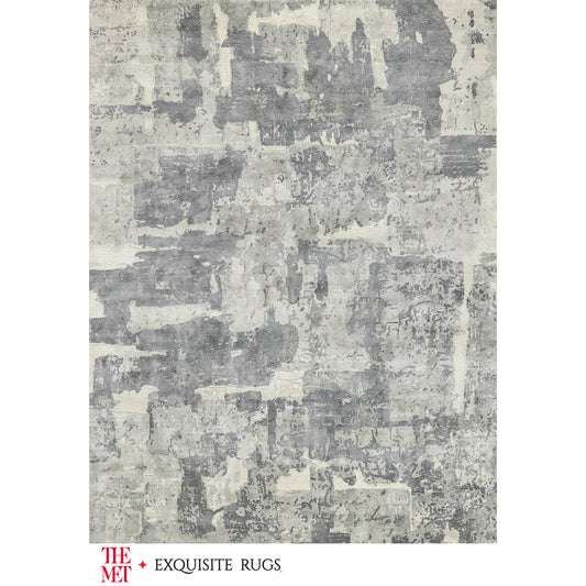 The Met X Papyrus 6801 Rug by Exquisite Rugs in gray. Made from wool, bamboo silk in a unique style.