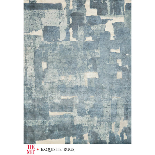The Met X Papyrus 6802 Rug by Exquisite Rugs in blue. Made from wool, bamboo silk in a unique style.