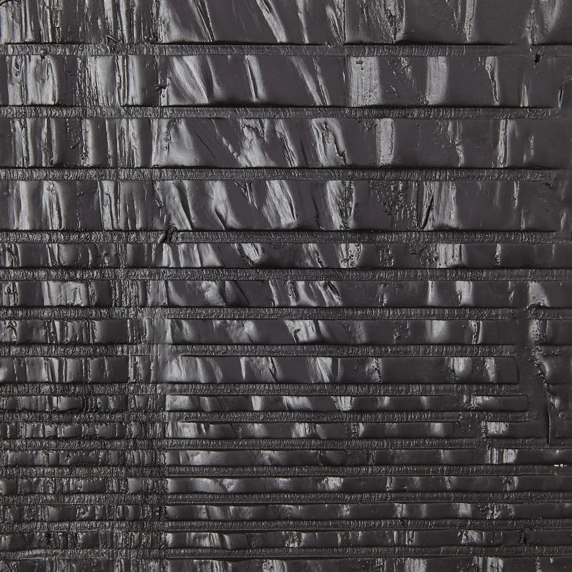 Kyoto Etagere by Global Views in jagged black over worn black. Made from gmelina, mdf, plywood, iron in a modern style.