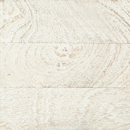 Driftwood Lattice Console by Global Views in white washed. Made from mango in a coastal style.