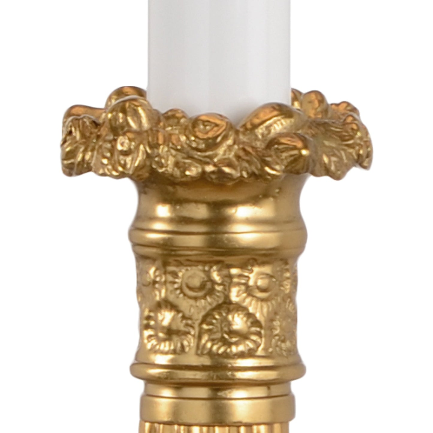 004 SR-383439 | Closeup | Old Paris Candlestick Lamp by Chelsea House in lost wax brass casting. Made from brass in a traditional style.