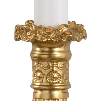 Old Paris Candlestick Lamp by Chelsea House in lost wax brass casting. Made from brass in a traditional style.