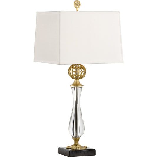 Daines Accent Lamp by Chelsea House in antique, clear. Made from crystal, glass in a transitional style.