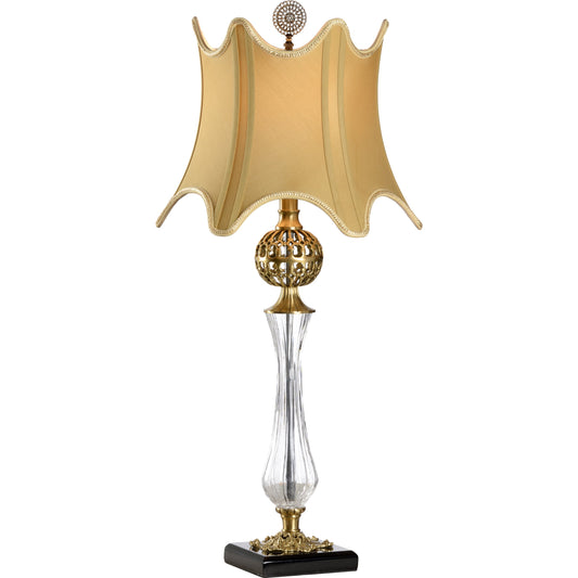 Daines Accent Lamp by Chelsea House in antique, clear. Made from crystal, glass in a transitional style.