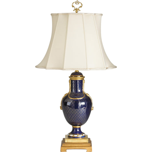 Sloan Accent Lamp by Chelsea House in blue, gold. Made from ceramic, porcelain in a traditional style.