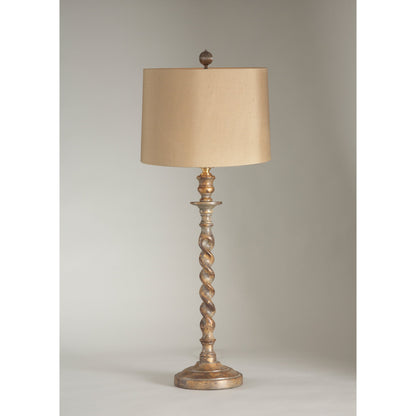 Barley Twist Buffet Lamp by Chelsea House in hand rubbed antique green. Made from wood in a cottage & farmhouse style.