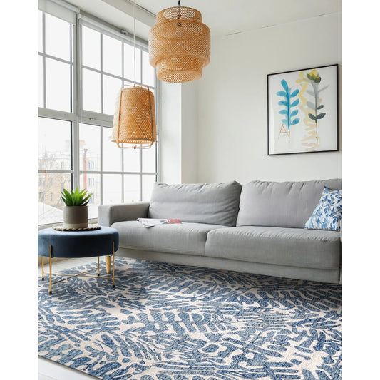 The Met X Botanica 6813 Rug by Exquisite Rugs in blue, ivory. Made from new zealand wool in a unique style.