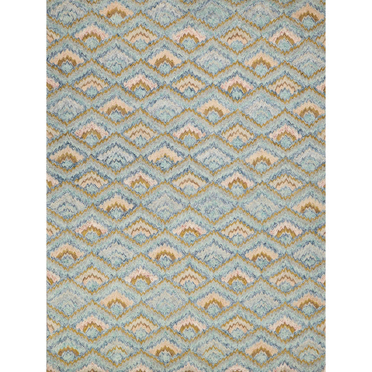 Bargello 6814 Rug by Exquisite Rugs in light blue, multi. Made from new zealand wool in a unique style.