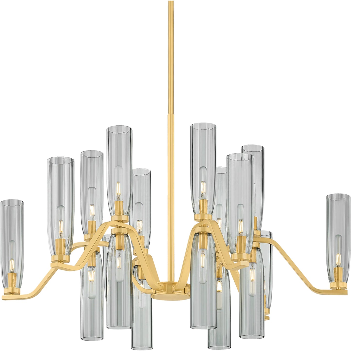 001 SI-2374314 | Primary Silo | Harpswell 18-Light Chandelier by Hudson Valley in aged brass. Made from steel in a modern style.