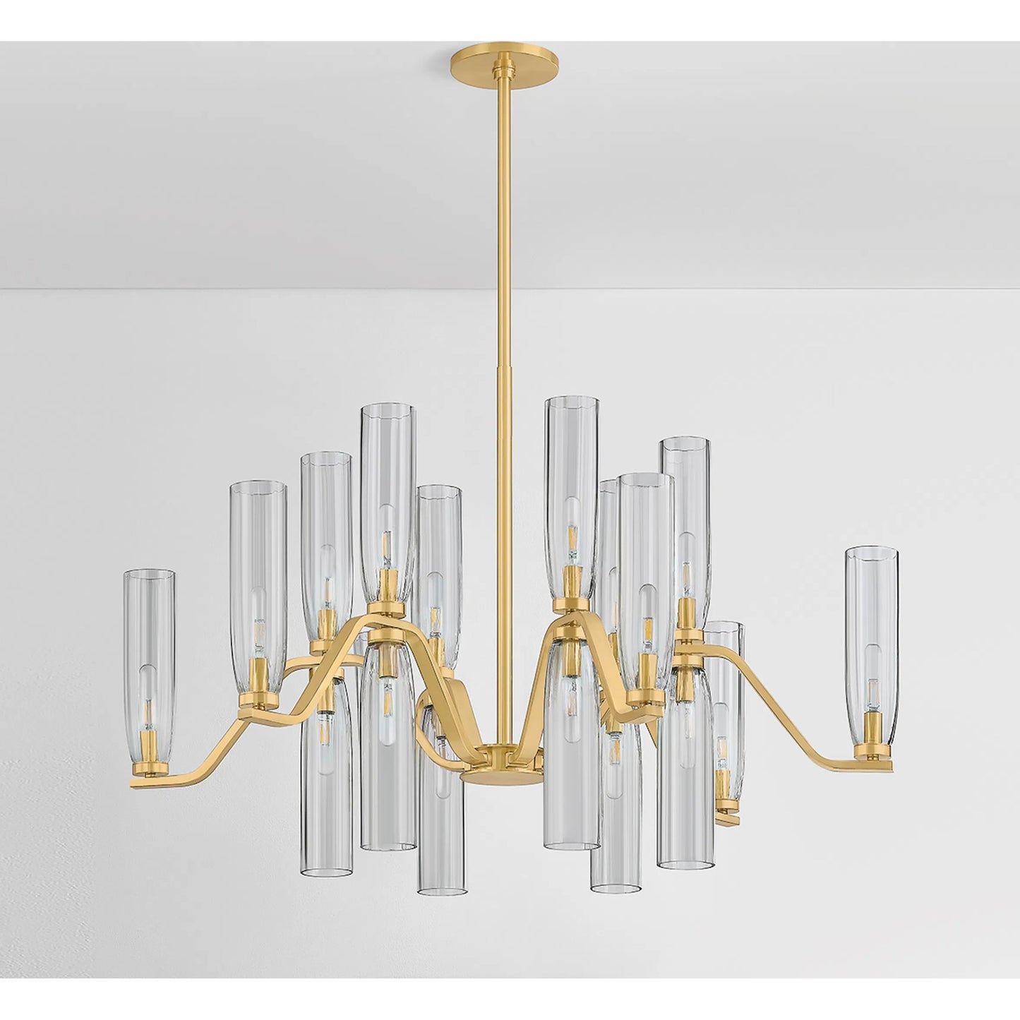 002 SI-2374314 | Additional Silo | Harpswell 18-Light Chandelier by Hudson Valley in aged brass. Made from steel in a modern style.