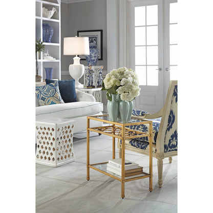 Greenwich Ceramic Lamp by Chelsea House in white glaze. Made from ceramic, porcelain in a transitional style.