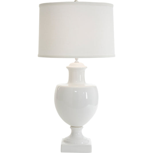 Greenwich Ceramic Lamp by Chelsea House in white glaze. Made from ceramic, porcelain in a transitional style.