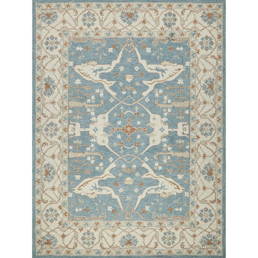 Claremont Oushak 6831 Rug by Exquisite Rugs in ivory, light blue. Made from new zealand wool in a unique style.