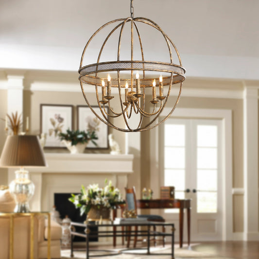 Tuscan Chandelier by Chelsea House in old gold finish. Made from other: metal in a traditional style.