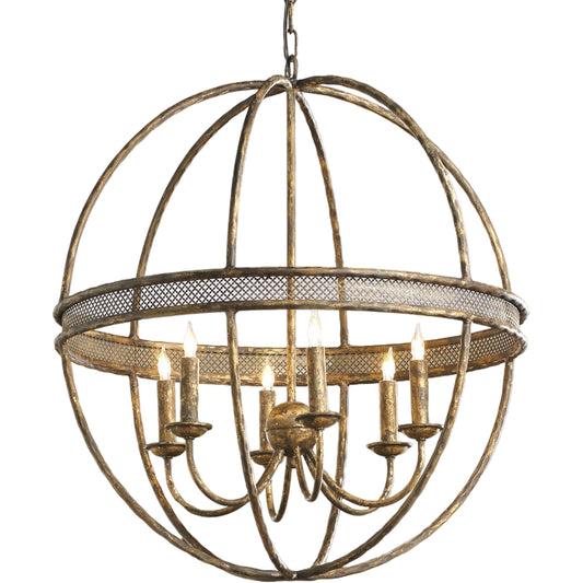 Tuscan Chandelier by Chelsea House in old gold finish. Made from other: metal in a traditional style.