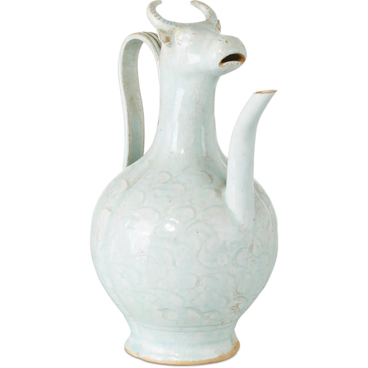 Ritual Hunting Bottle by Currey and Company in celadon. Made from porcelain in a cottage & farmhouse style.