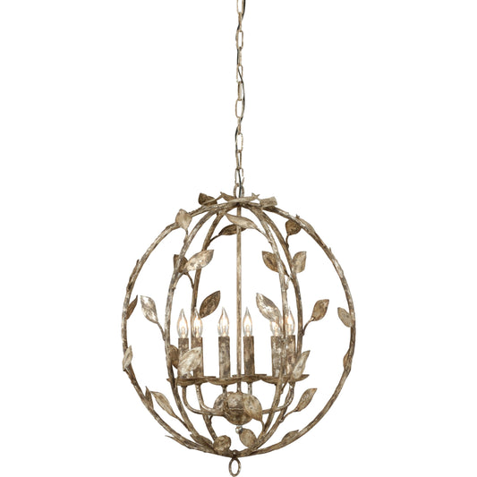 Botanical Leaf Chandelier by Chelsea House in old silver finish. Made from other: metal in a cottage & farmhouse style.