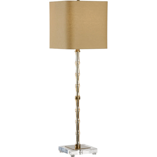 Phillips Bamboo Lamp by Chelsea House in antique, clear. Made from crystal, glass in a transitional style.