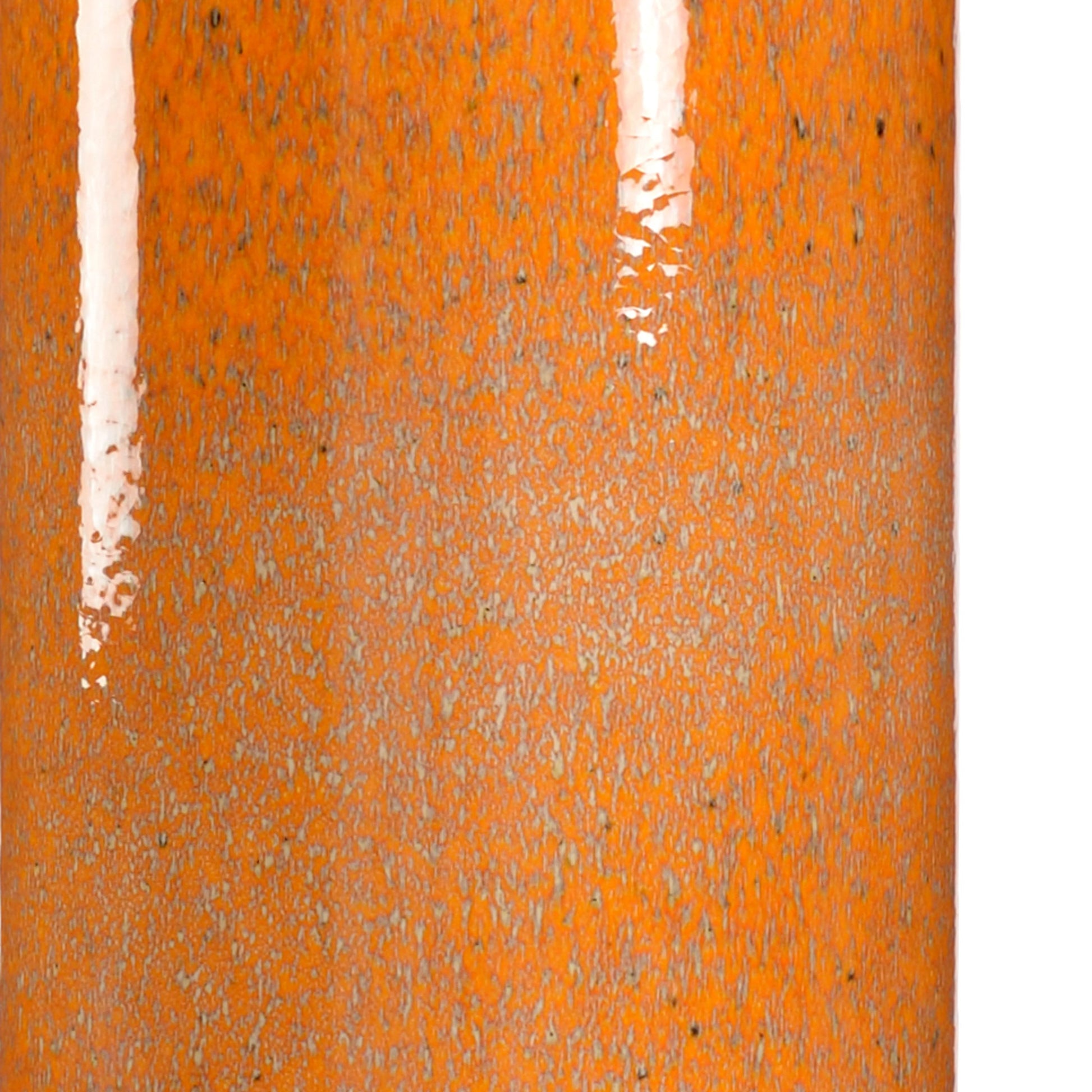 Anderson Lamp by Chelsea House in orange glaze, dark brown cherry. Made from ceramic, porcelain in a modern style.