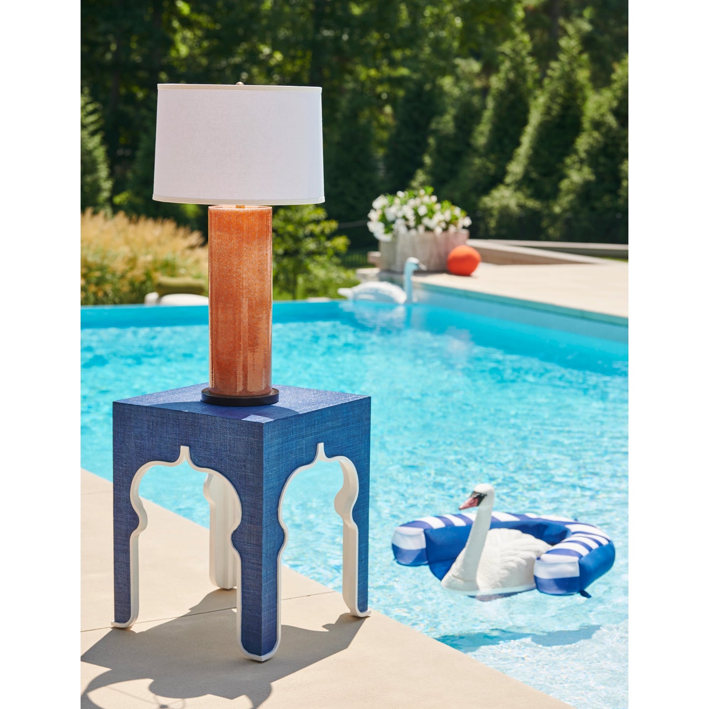 005 SR-381884 | Additional Silo | Anderson Lamp by Chelsea House in orange glaze, dark brown cherry. Made from ceramic, porcelain in a modern style.