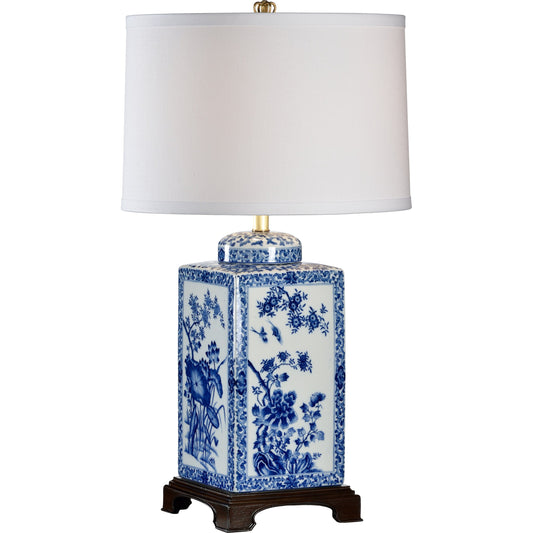 Lotus Lamp by Chelsea House in blue, white. Made from ceramic, porcelain in a eclectic & global style.