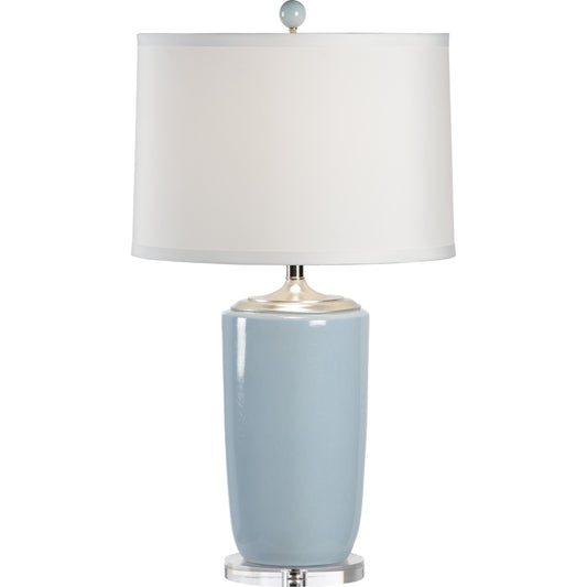 Vase Table Lamp by Chelsea House in light blue glaze, clear. Made from ceramic, porcelain in a modern style.