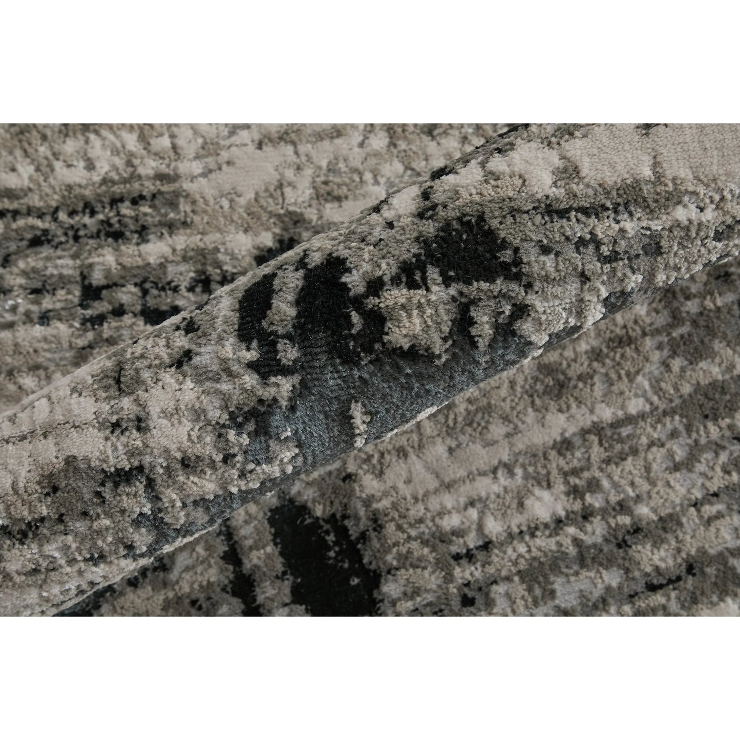 005 SI-1751497,SI-1751498,SI-1751500,SI-1751501,SI-1751502,SI-2129372,SI-2129373,SI-2129374,SI-2129375,SI-2129376,SI-2129377 | Closeup | Micah Rug - 3339F by Feizy in black, white, gray. Made from polyester, polypropylene in a unique style.