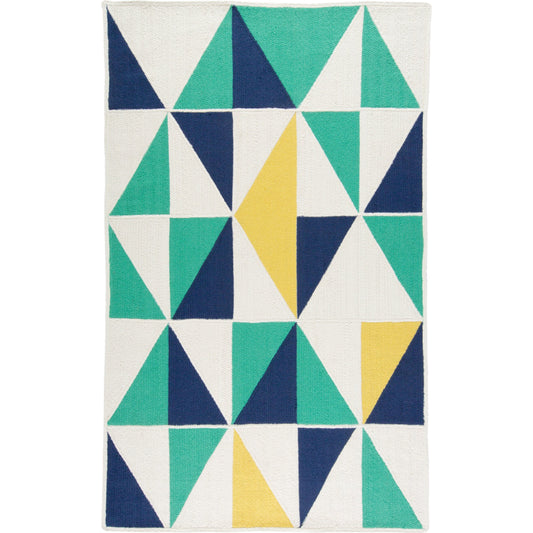 Clare Transitional Geometric Rug - 0526F by Feizy in blue, ivory, yellow. Made from polyester in a unique style.