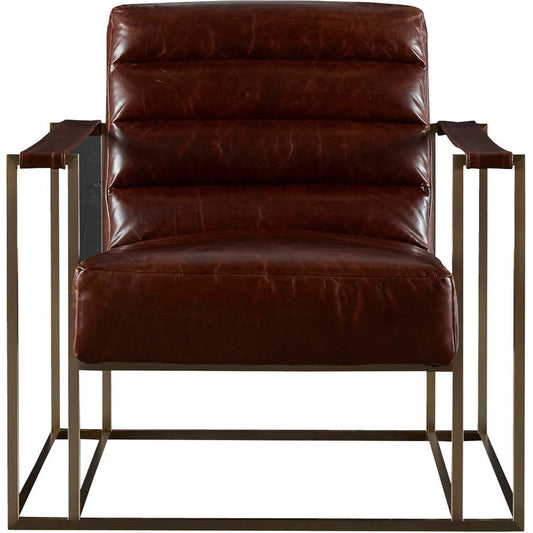Corbin II Accent Chair by Universal Furniture in brown and leather. Made from 100% full top grain leather in a modern style.