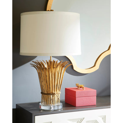 Leaf Lamp by Chelsea House in antique gold leaf, clear. Made from other: metal in a transitional style.