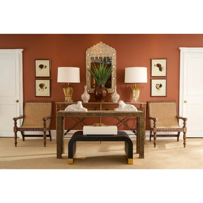 Leaf Lamp by Chelsea House in antique gold leaf, clear. Made from other: metal in a transitional style.