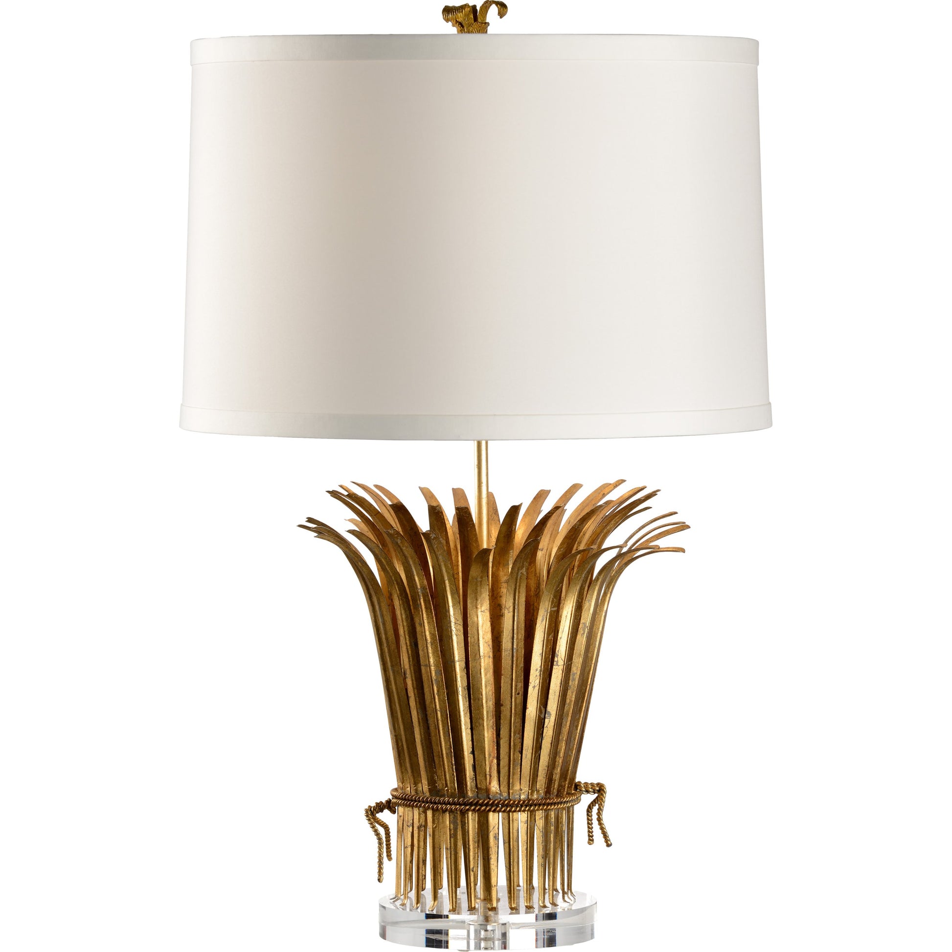 Leaf Lamp by Chelsea House in antique gold leaf, clear. Made from other: metal in a transitional style.