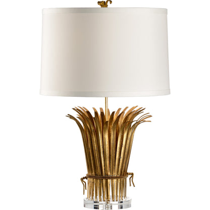 Leaf Lamp by Chelsea House in antique gold leaf, clear. Made from other: metal in a transitional style.