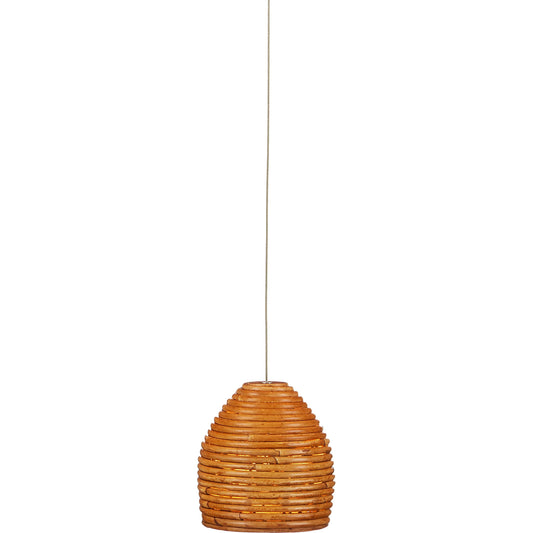 Beehive 1-LIGHT Multi-Drop Pendant by Currey and Company in natural rattan, silver. Made from rattan, wood in a modern style.