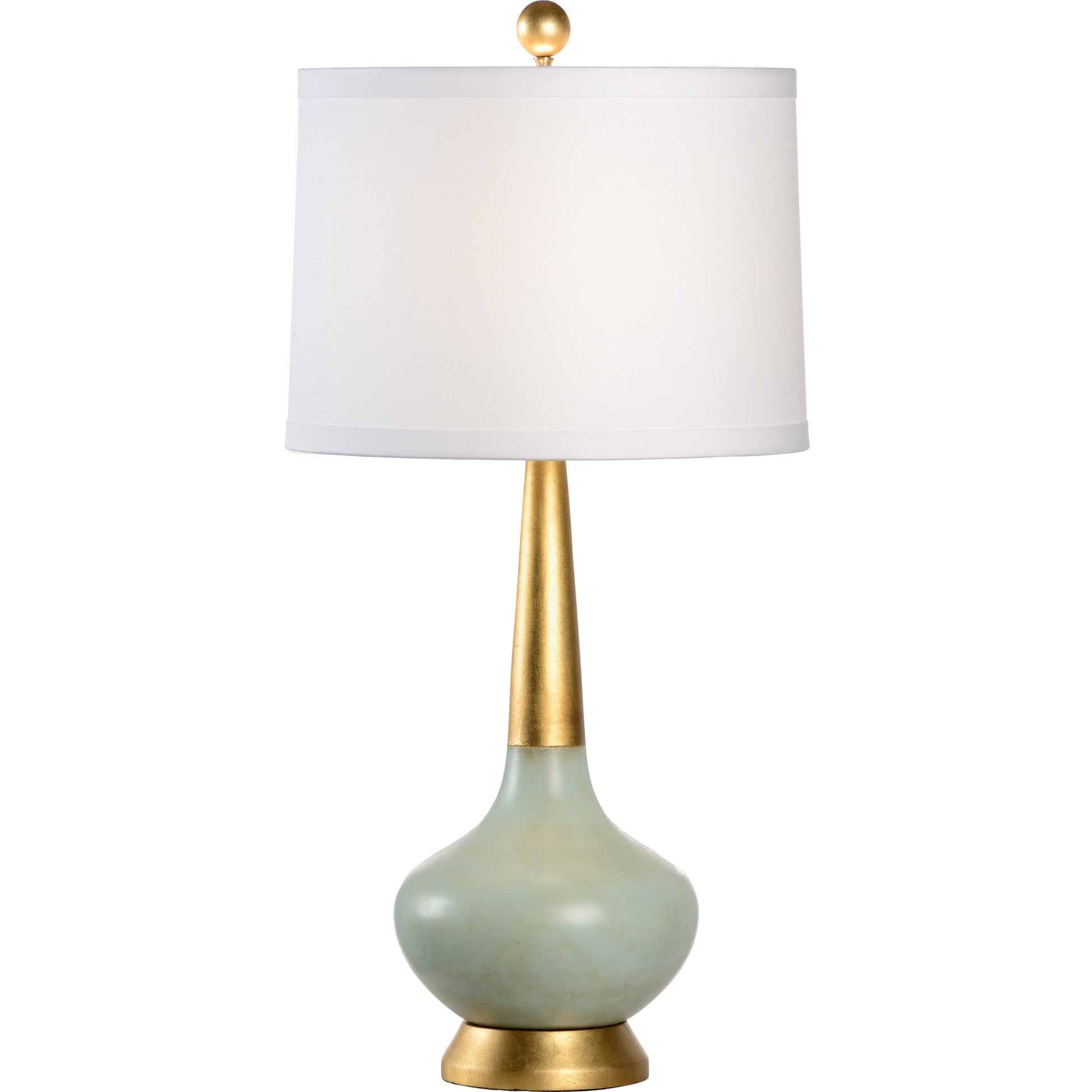 Eden Porcelain Lamp by Chelsea House in celadon, gold. Made from unique in a modern style.