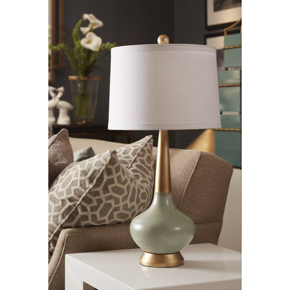 Eden Porcelain Lamp by Chelsea House in celadon, gold. Made from unique in a modern style.