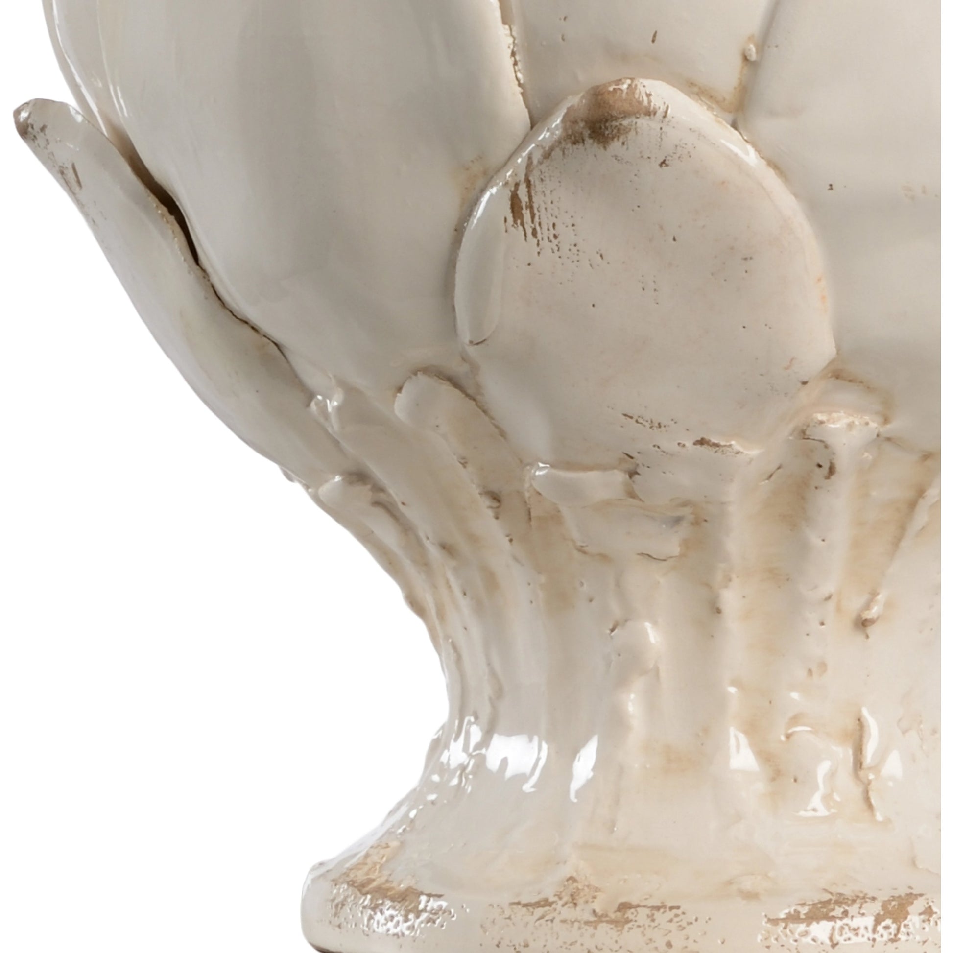 Antique White Artichoke Lamp by Chelsea House in antique white, hand formed. Made from ceramic, porcelain in a cottage & farmhouse style.