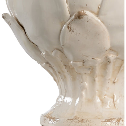 Antique White Artichoke Lamp by Chelsea House in antique white, hand formed. Made from ceramic, porcelain in a cottage & farmhouse style.