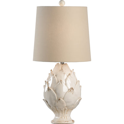 Antique White Artichoke Lamp by Chelsea House in antique white, hand formed. Made from ceramic, porcelain in a cottage & farmhouse style.