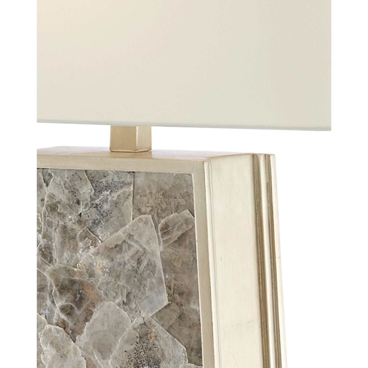 013 SR-381077 | Closeup | Calloway Table Lamp by Currey and Company in light mica, silver leaf. Made from mica, wood in a modern style.